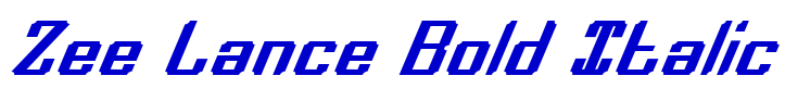 Zee Lance Bold Italic font